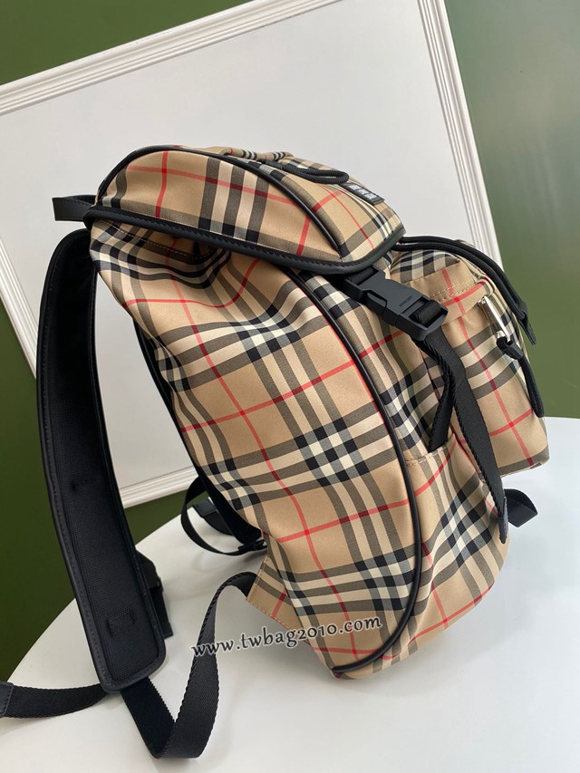 Burberry專門店新款雙肩包 巴寶莉Vintag復古格紋尼龍男士後背包 yxb1173
